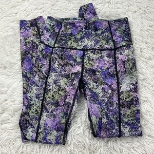 Lululemon Fast & Free 7/8 Tight II *Nulux 25" Vivid Vision Multi Black